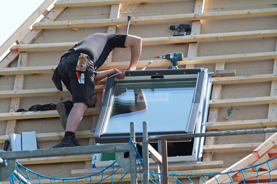 Montage eines Dachfensters